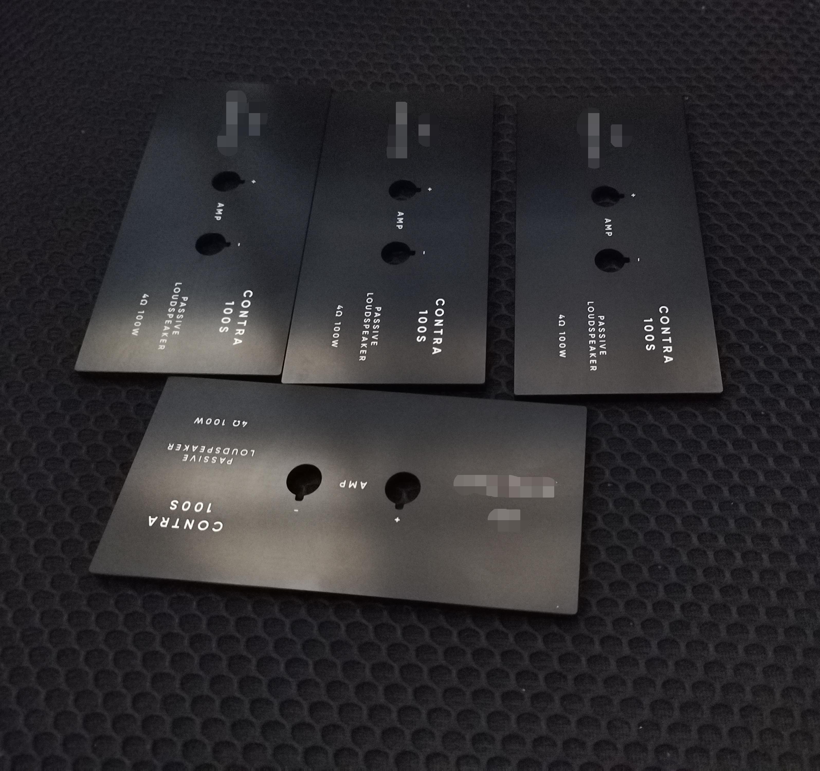 Matt black anodised 6mm aluminum plate milling components for loudspeakers